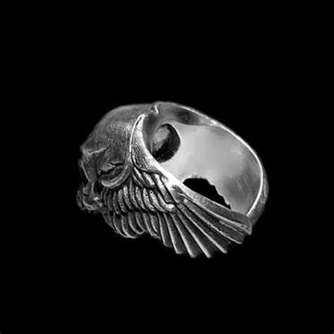 Soul Winged Skull Ring 925 Silver Wings No Jaw Skull Rings Skull Ring