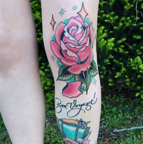 Rose Knee Tattoo Done By Eli Draughn At Safehouse In Nashville Tn