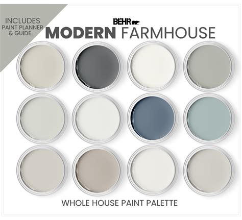 Behr Modern Farmhouse Color Palette Paint Colors Includes Etsy