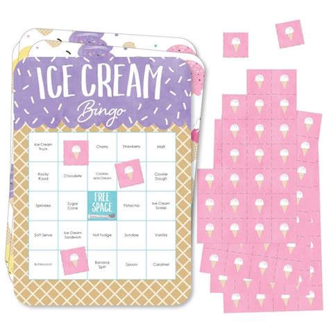 Scoop Up The Fun Ice Cream Bingo Cards And Markers Sprinkles