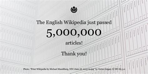 English-language Wikipedia: Congratulations to everyone who helped English-language Wikipedia r...