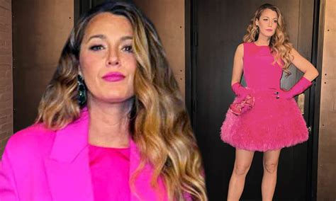 Blake Lively Her Barbie Moment In Pink Outfit