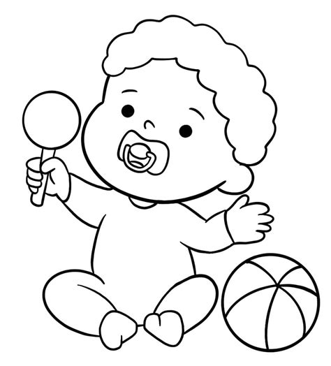 Happy Baby Boy Coloring Page Free Printable Coloring Pages For Kids