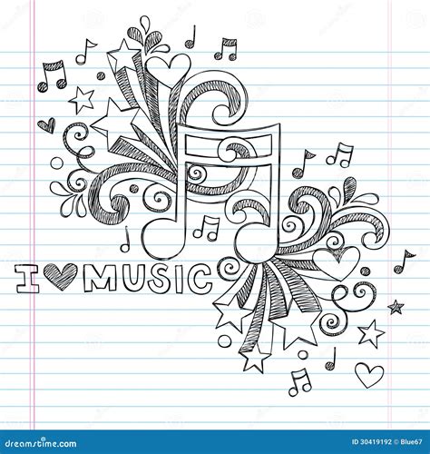Music Notes Sketchy Doodle Vector Illustration Stock Photography