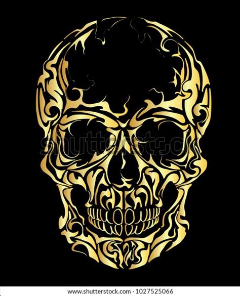 Skull On Black Background Warning Sign Stock Vector Royalty Free