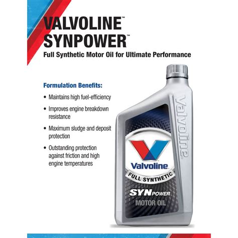 Valvoline 20w 50 Synpower Full Synthetic Motor Oil 1qt Vv945