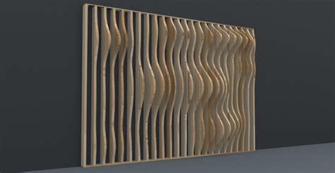 3d Model Parametric Wavy Wooden Panels With
