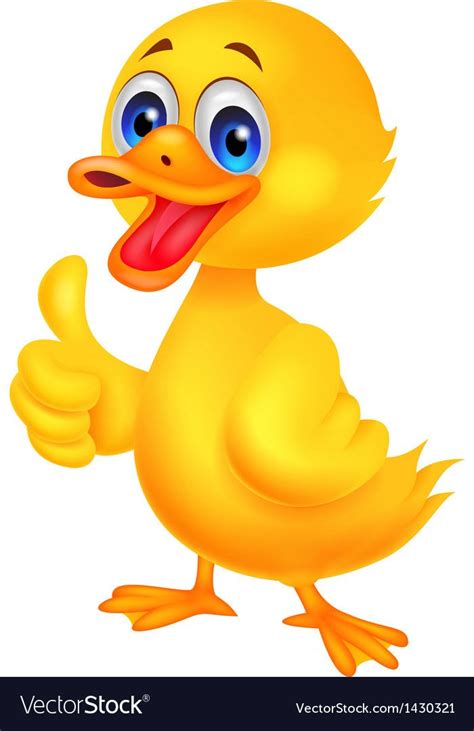 Duck Cartoon Thumb Up Vector Image On Vectorstock Duck Cartoon Duck