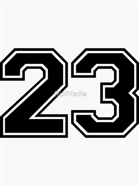 Varsity Team Sports Uniform Number 23 Black Sticker For Sale By