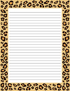 Leopard Print Stationery | Free paper printables, Printable stationery, Free printable stationery