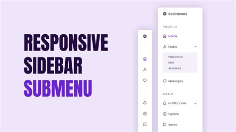 Responsive Sidebar Menu With SubMenu Using HTML CSS And JavaScript YouTube