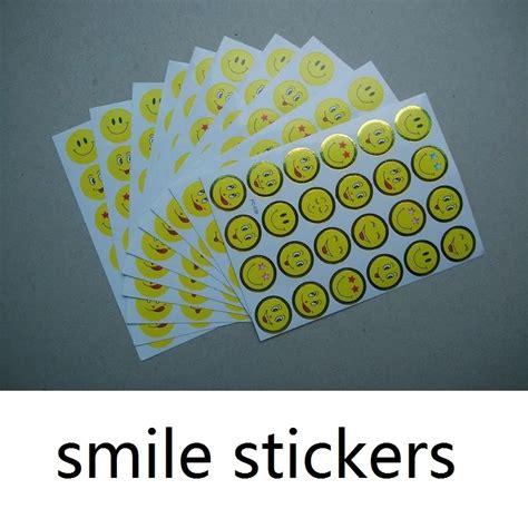Free Shipping Smile Sticker For Teacher Reward Children Yellow Round