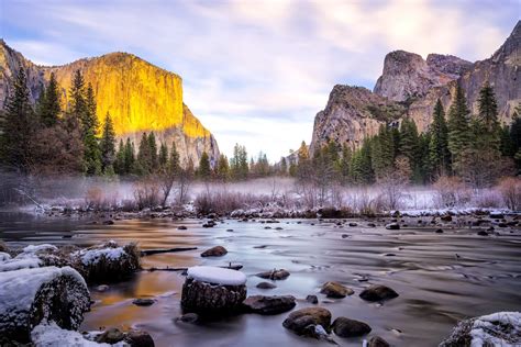Merced River At Sunset Yosemite California By Bob Machado On