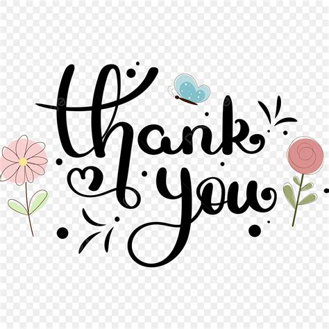 Thank You Letter Vector Png Images Thank You Text Hand Lettering With