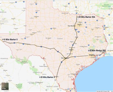 Interstate 10 Mile Marker Map Texas