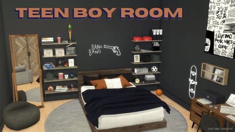 Teen Boy Room The Sims 4 Speed Build Cc Links Youtube