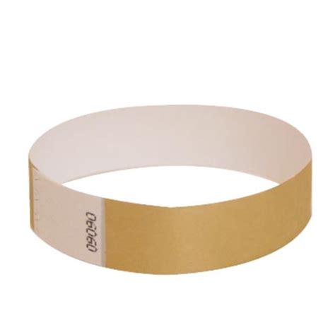 A gold watch with an alligator leather wristband combines an exceptional appearance with ultimate wear comfort. 100 Pk. Metallic Gold Tyvek Event Wristbands | by FreshTix Ticket Printing