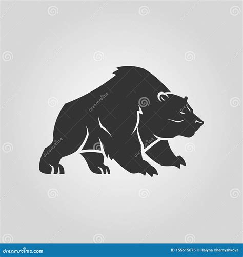 Bear Silhouette Grizzly Bear Cut Out Icon Stock Vector Illustration