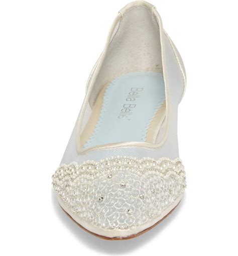 Hailey Pearl Beads Ivory Wedding Flats Bella Belle Shoes