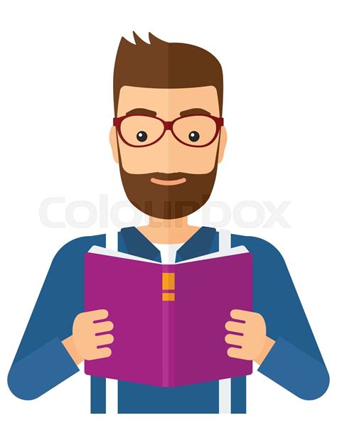 Man Reading Book Stock Vector Colourbox