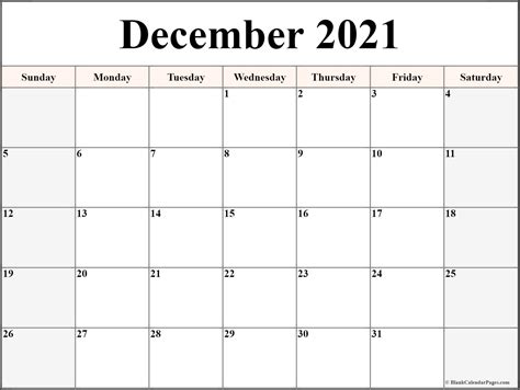 December 2021 Calendar Free Printable Calendar