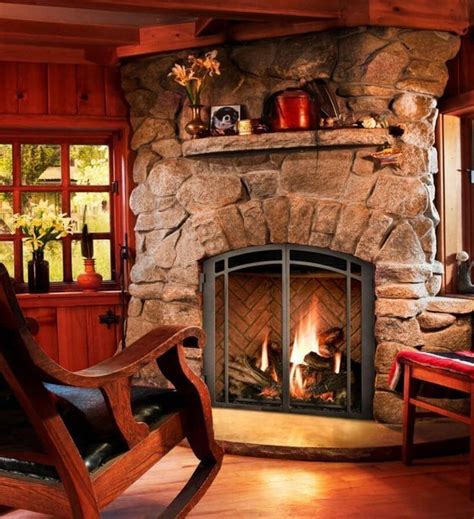 41 Inspiring Corner Fireplace Ideas In The Living Room Cabin