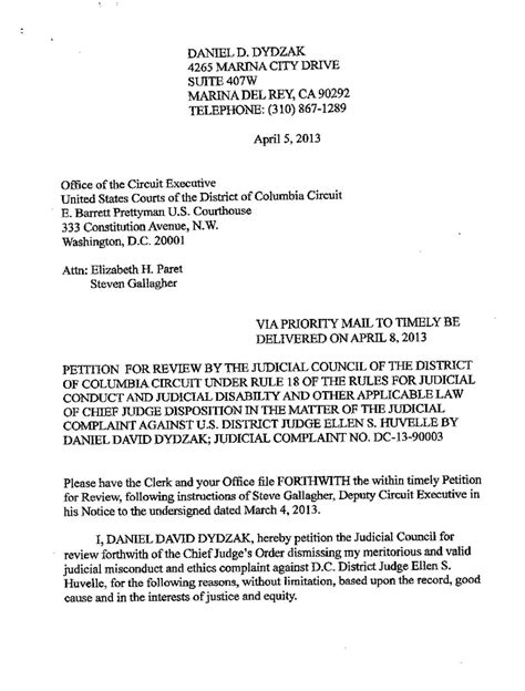 Calaméo Dydzak Complaint Against Judge Ellen Huvelle 4lbr