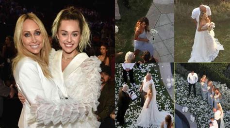 Miley Cyrus Gets Emotional As Her Mother Tish Cyrus Weds Dominic Purcell Photos