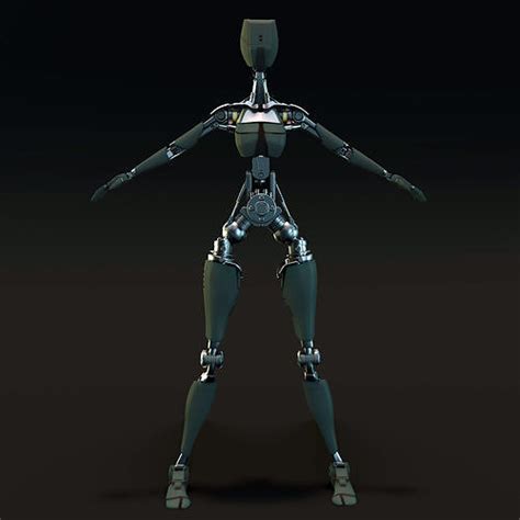 Robot Girl 3d Model Rigged Cgtrader