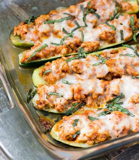 Greek chicken and rice skillet. Chicken Parmesan Zucchini Boats - The Wholesome Dish
