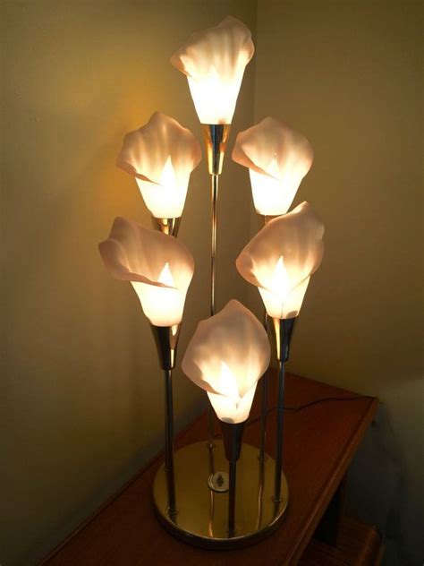Calla Lilies Lamp Mid Century Modern Brass Light Lamp With Etsy
