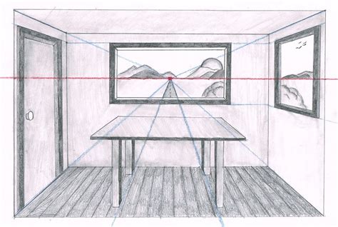 One Point Perspective Room Drawing Drawing Backgrounds My One