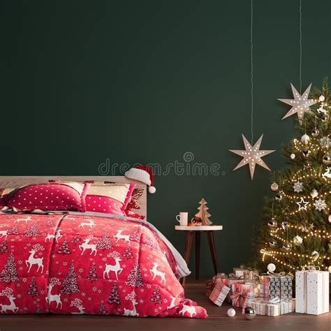 Christmas Bedroom Stock Photo Image Of Wallpaper Christmas 15501692