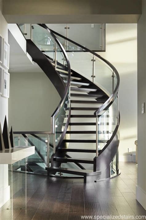 Curved Open Rise Maple Specialized Stair And Rail