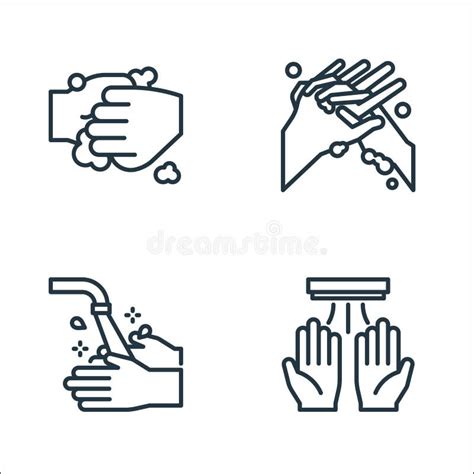 Vectorpictogram Handen Wassen Bewerkbare Slag In Handen Washanden