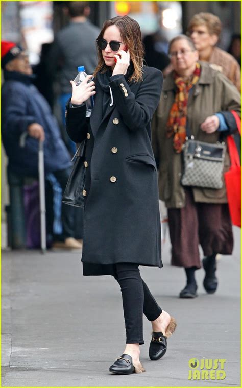 Full Sized Photo Of Dakota Johnson Keeps Warm In Fur Loafers After Yoga