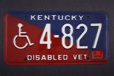 License Plate Kentucky Disabled Veteran Wheelchair 4 827 Ebay