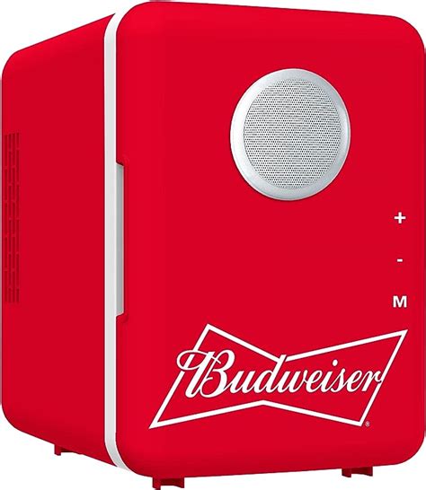 Budweiser Mini Portable Blue Personal Fridge With Bluetooth