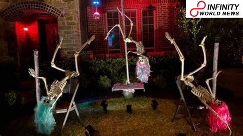 Lady Opens Halloween Strip Club With Skeletons Pole Dancing In Her Texas Yard Served Notice