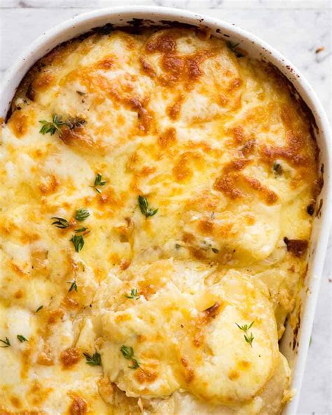 The ingredients in scalloped potatoes are very simple and traditional. Potatoes au Gratin (Dauphinoise) | RecipeTin Eats