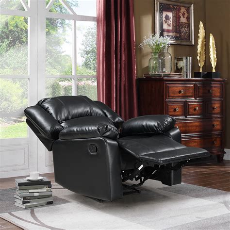 Leather Recliner Chair Modern Rocker Massage Ergonomic Lounge 180 Degree Swivel Single Sofa Seat