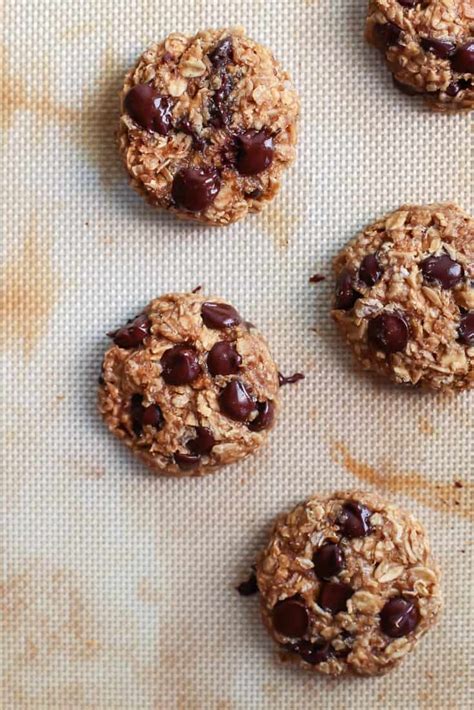 Healthy Peanut Butter Oatmeal Cookies With Chocolate Chips Fit Mitten