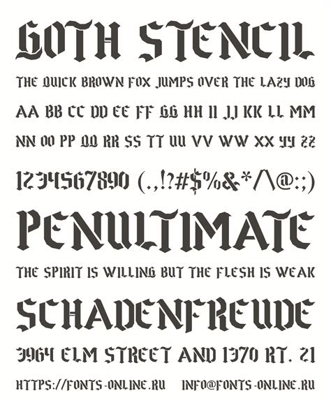 Goth Stencil Font