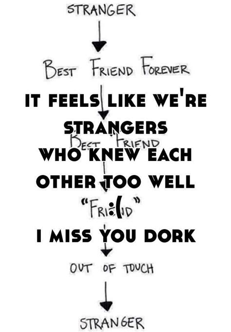 It Feels Like Were Strangers Who Knew Each Other Too Well I Miss