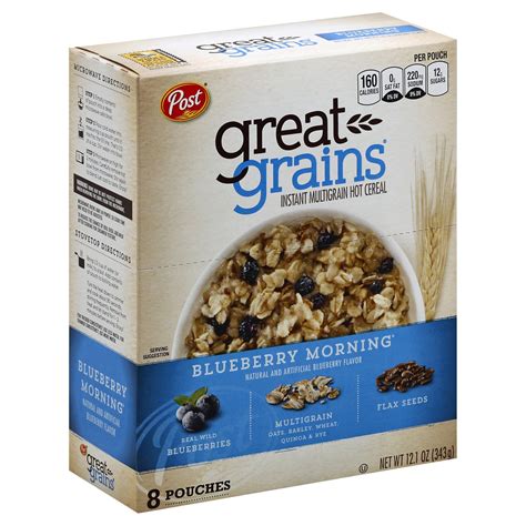 Post Great Grains Blueberry Morning Instant Multigrain Hot Cereal 8 Ct