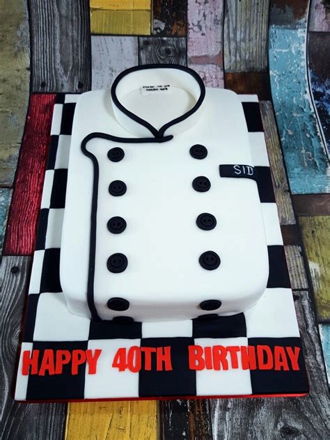 Chefs Jacket Cake Happy 40th Birthday Just Cakes Chef Jacket Happy