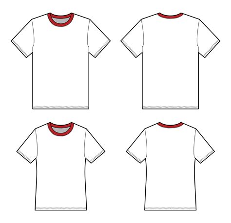 Basic Tee Shirt Fashion Flat Technical Drawing Template 364957