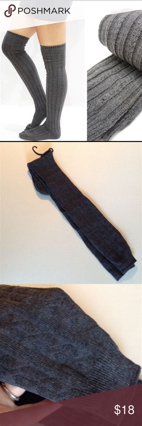 Charcoal Gray Cotton Over The Knee Socks These Are So Cute With The Over The Knee Style Color