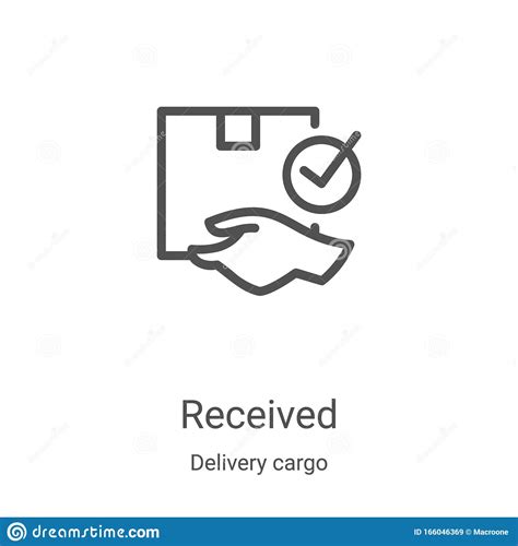 Received Icon Vector From Delivery Cargo Collection. Thin Line Received Outline Icon Vector ...
