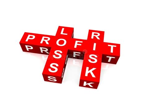 Profit Loss And Risk Crossword Stock Illustration Illustration Of